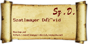 Szatlmayer Dávid névjegykártya